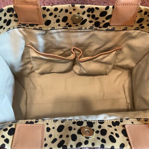 Tory Burch Tan Leopard Cheetah Tote Handbag - Picture 5 of 8